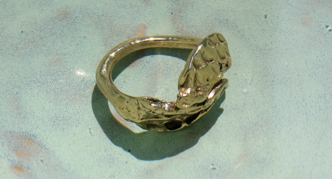 bronzen engel ring